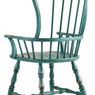 Sanctuary Spindle Arm Chair in Sky High Azure Blue with antique patina, classic spindle back and turned legs