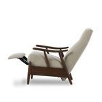 Jarvis Recliner fully reclined showing side profile with extended footrest and tip back angle