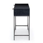 Top surface close-up focusing on smooth black finish and subtle wood grain texture
