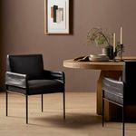 Product Image 2 for Brickel Black Leather Dining Armchair from Four Hands