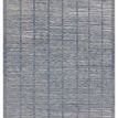 Transitional rug with repeating soft blue and light gray stripes in a dimensional striped pattern, 3 by 10 feet