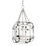 Modern Colchester 1 Light Pendant with polished metal cage design and elongated vintage-style bulb inside