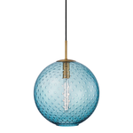 Product Image 1 for Rousseau 1 Light Pendant Blue Glass from Hudson Valley