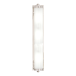 Bristol 4 Light Bath Bracket with fluted glass and polished metal frame featuring crown finials and metal hinges