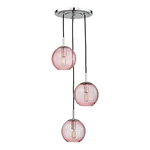 Product Image 1 for Rousseau 3 Light Pendant With Pink Glass from Hudson Valley