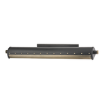 Gaines 3 Light Picture Light in matte black with brass perforated lower panel and rectangular wall mount