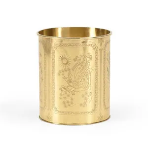 Product Image 1 for Olive Brass Waste Basket from Wildwood Home
