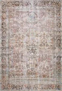 Adrian Sunset Charcoal traditional area rug with warm muted tones and vintage-inspired pattern in rectangular shape