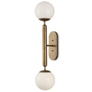 Product Image 1 for Barbican Double-Light Brass Wall Sconce from Currey & Company