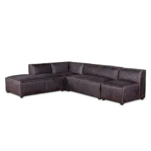 Product Image 1 for Chiavari Modular Sectional In Distressed Ebony Leather from World Interiors