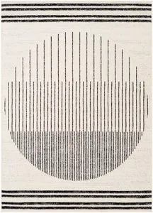 Product Image 1 for Pisa Ivory / Black Circle Rug from Surya