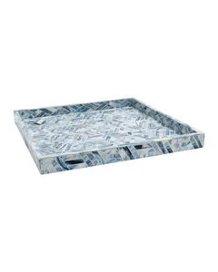 Product Image 1 for Chance Blue Square Tray from Currey & Company
