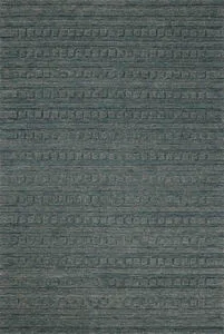 Bradley teal rug with two-toned linear pattern and alternating high-low pile in blue-grey tones
