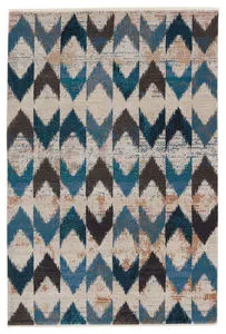 Product Image 1 for Zevi Chevron Blue/ Beige Rug from Jaipur 