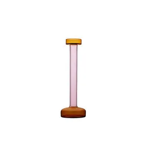 Product Image 1 for Glass Candle Holder Amber & Pink from BIDKHome