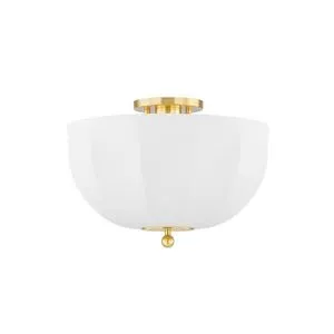 Product Image 1 for Meshelle 1-Light Modern White Flush Mount from Mitzi