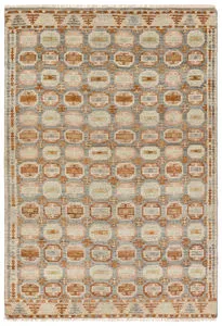 Product Image 1 for Titale Handknotted Medallion Orange / Slate Rug from Jaipur 