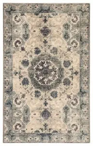 Product Image 1 for Modify Hand Knotted Medallion Blue/ Light Gray Rug from Jaipur 