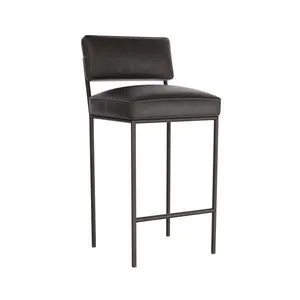Product Image 8 for Topanga Graphite Leather Bar Stool from Arteriors