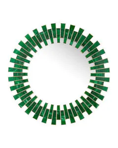 Product Image 1 for Glasdele Emerald Round Mirror from Currey & Company