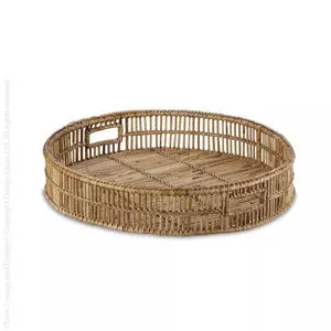 Product Image 4 for Lena Rattan Round Serving Tray, Set of 2 from Texxture