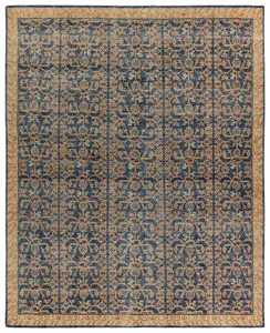 Product Image 1 for Designer Edit Merriman Hand-Knotted Trellis Navy / Orange Rug 6' x 9' from Jaipur 