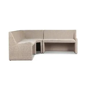 Product Image 1 for Senna Outdoor Dining Banquette L Shape - Vintage White from Four Hands