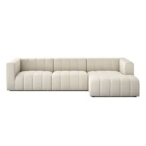 Product Image 1 for Langham 3-Piece Right Chaise Channeled Sectional from Four Hands