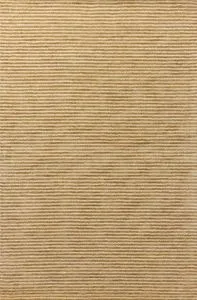 Sunday Wheat Ivory Rug with hand-tufted wool in a textured pinstripe pattern with warm wheat and ivory tones