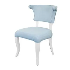 Product Image 1 for Round Back Dining Chair With Matte White Lacquer Legs Upholstered from Worlds Away
