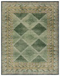 Product Image 1 for Enfield Handknotted Trellis Green / Blue Rug from Jaipur 