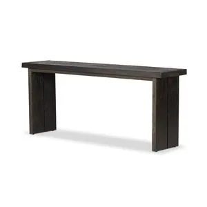 Black-finished oak Warby Console Table with minimalist design and thick rectangular legs