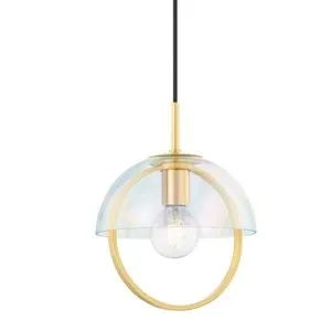 Product Image 1 for Meriah Small Iridescent Glass Shade Pendant Light from Mitzi