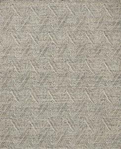 Ivory and moss geometric handwoven rug with layered, textured chevron pattern and sturdy thick yarns