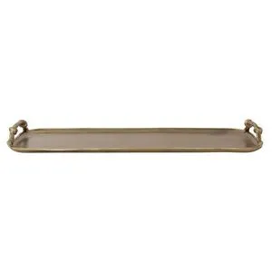 Product Image 1 for Cast Aluminum Tray with Handles, Gold Finish from Creative Co-Op