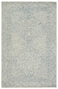Product Image 2 for Carmen Handmade Trellis Blue / Light Gray Area Rug from Jaipur 