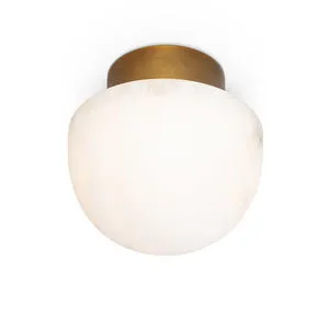 Product Image 1 for Parker Alabaster Flush Mount - Natural Brass & Stone from Regina Andrew Design