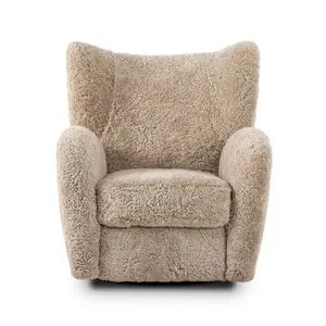 Product Image 1 for Amelie Beige Shearling Swivel Recliner from Four Hands