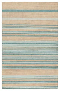 Product Image 1 for Vitelli Handmade Striped Beige/ Blue Rug from Jaipur 