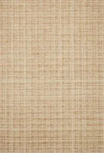 Ivory Polly Straw rug with hand-tufted wool and jute pile featuring a neutral-toned, gridded pattern