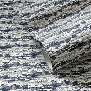 Product Image 1 for Wavebreak Navy I Wallpaper by Getty Images from Four Hands