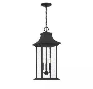 Product Image 2 for Hancock Matte Black 3 Light Outdoor Pendant from Savoy House 