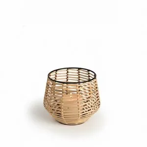 Product Image 1 for Natural Iron & Bamboo Lantern Dia 7" from BIDKHome