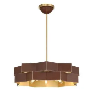 Product Image 1 for Atherton 5-Light Pendant in Warm Brass from Savoy House 