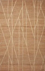 Ivory and natural jute rug featuring Moroccan-inspired linear and braided design with tonal texture