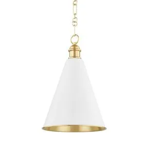 Product Image 1 for Fenimore 1-Light Soft White Aged Brass Pendant from Mitzi