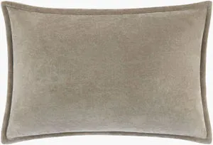 Karling Driftwood Accent Pillow in neutral grey-beige cotton fabric with soft texture and piped edge