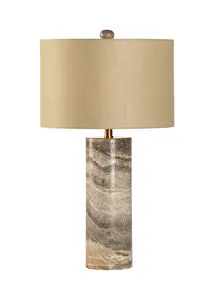 Product Image 1 for Cecilia Gray Marble Column Lamp from Chelsea House