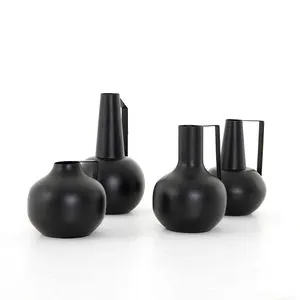 Product Image 2 for Aleta Vases, Set Of 4 Iron Matte Black from Four Hands