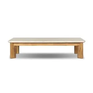 Product Image 1 for Sterling Beige Fossil Travertine Outdoor Coffee Table from Four Hands